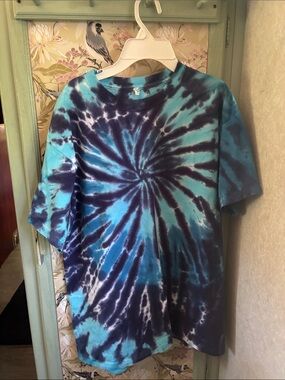 Adult Tie-Dye Spiral Tee in Blue